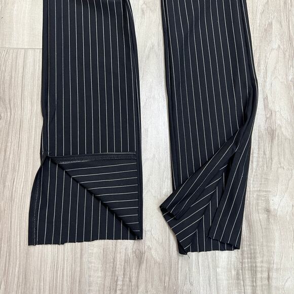 ASOS DESIGN Women’s Tailored Slim Pinstripe Pants Size 2 Side Zip Slit & Raw Hem - Picture 8 of 13